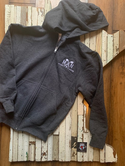 Youth Embroidered MN Hockey Sticks Zip-Up